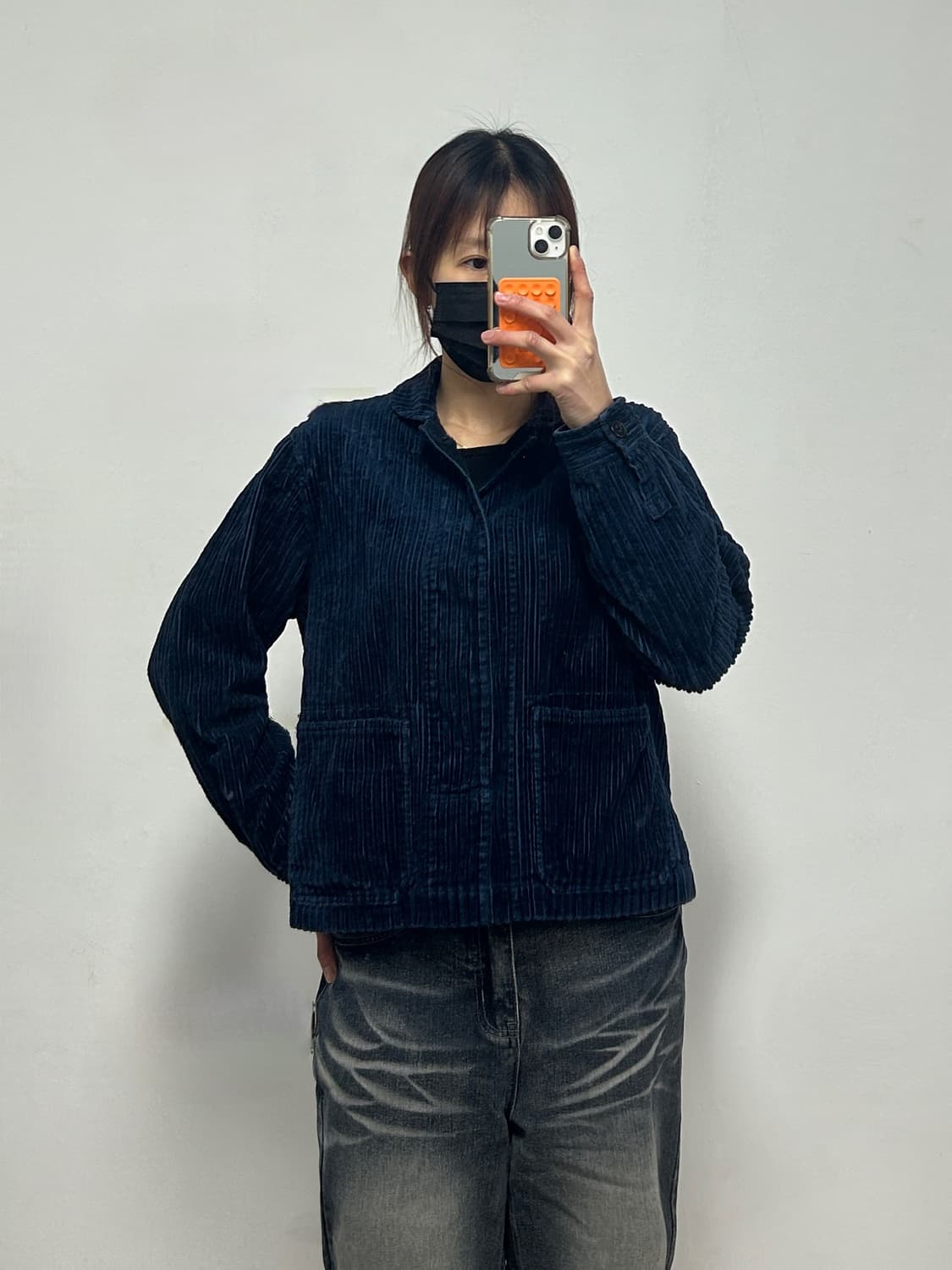 일본빈티지 클립탭 네이비 코듀로이 자켓 상품이미지1