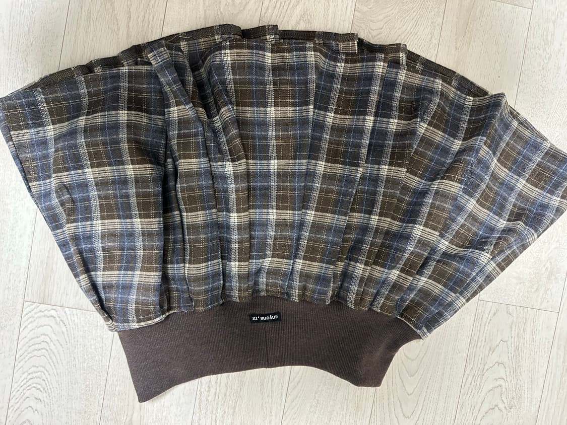 렌세 체크 플리츠 스커트 브라운 OS 상품이미지4