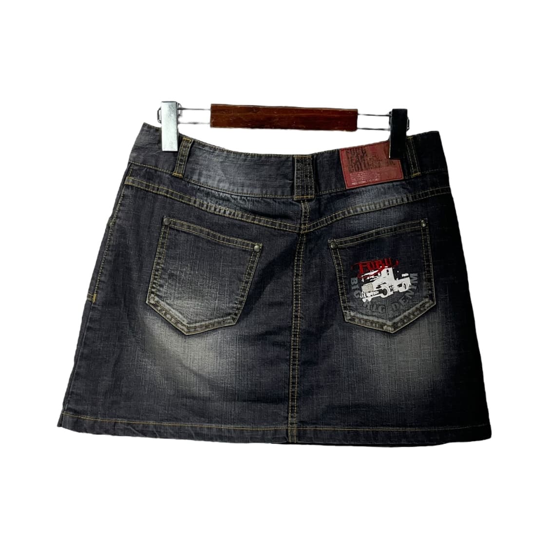 [FUBU] 후부 그래픽 프린팅 데님 미니스커트 상품이미지2