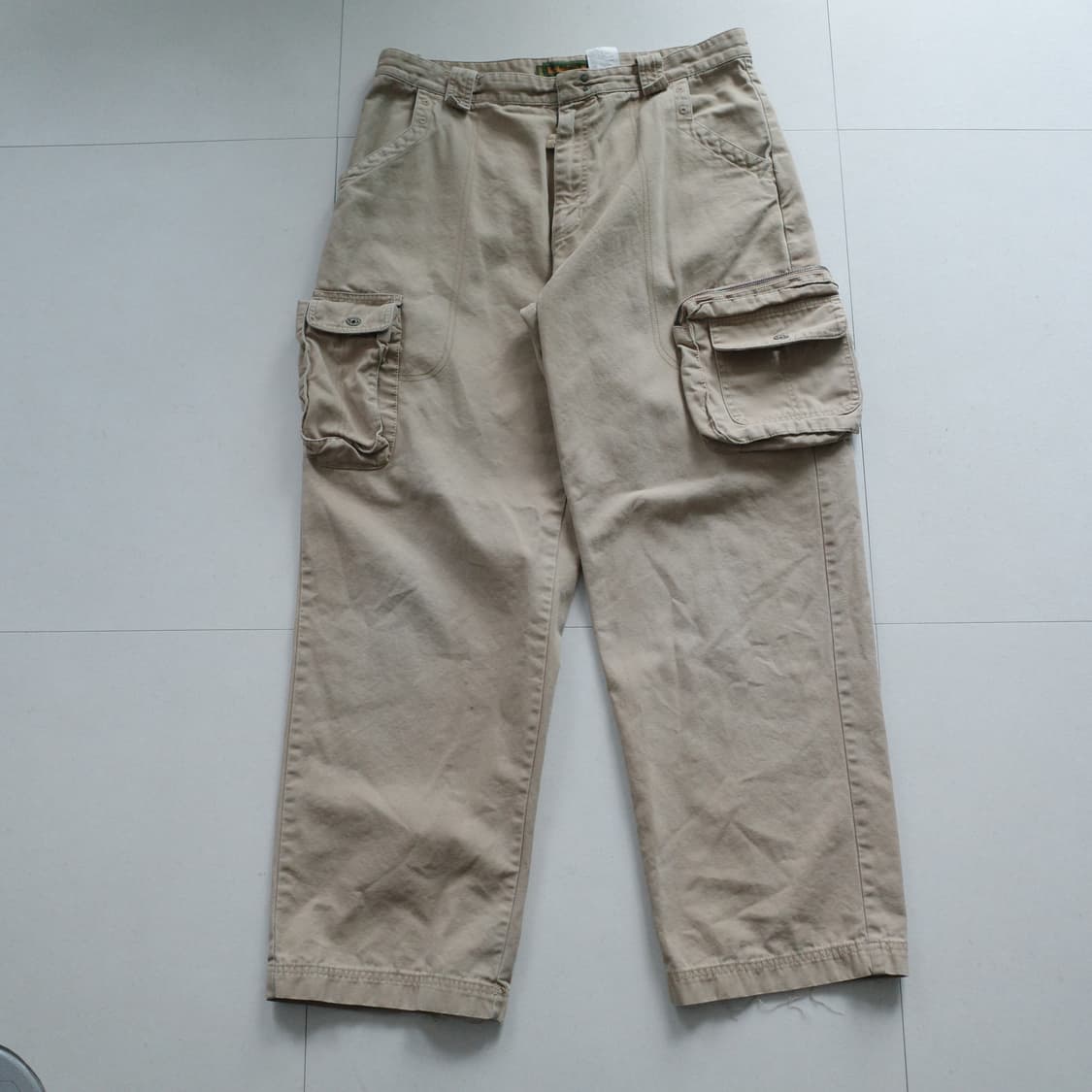 90s 팀버랜드 오리지널 카고 팬츠 베이지 와이드 36/32 세탁완료 상품이미지1