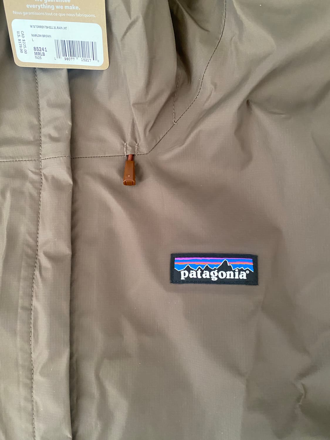 [L] 파타고니아 토렌쉘 3L 남성 자켓 말로 브라운 새제품  상품이미지3