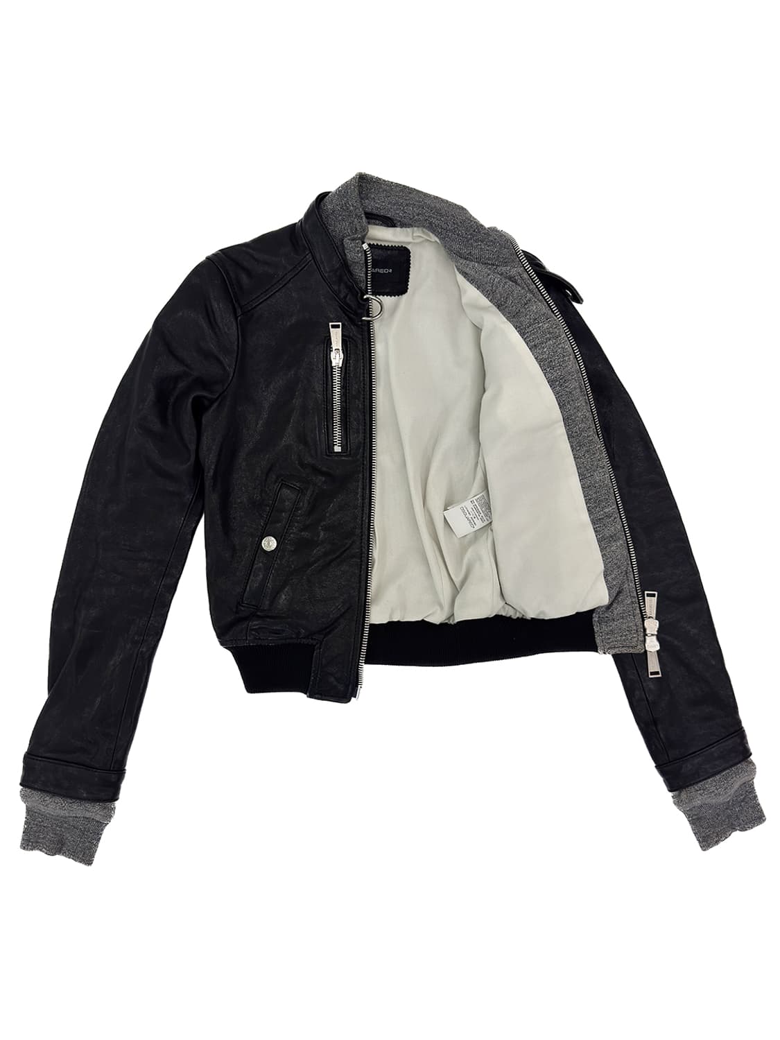 Dsquared2 Black Leather Biker Jacket/ 38 상품이미지3