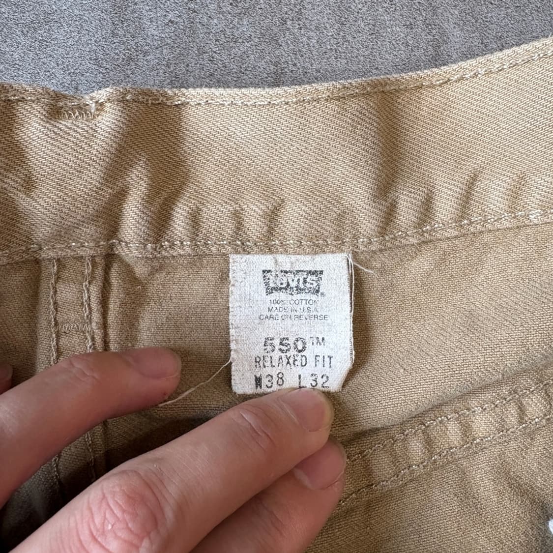 02년도 미국 생산 리바이스 550데님 베이지 팬츠 상품이미지5