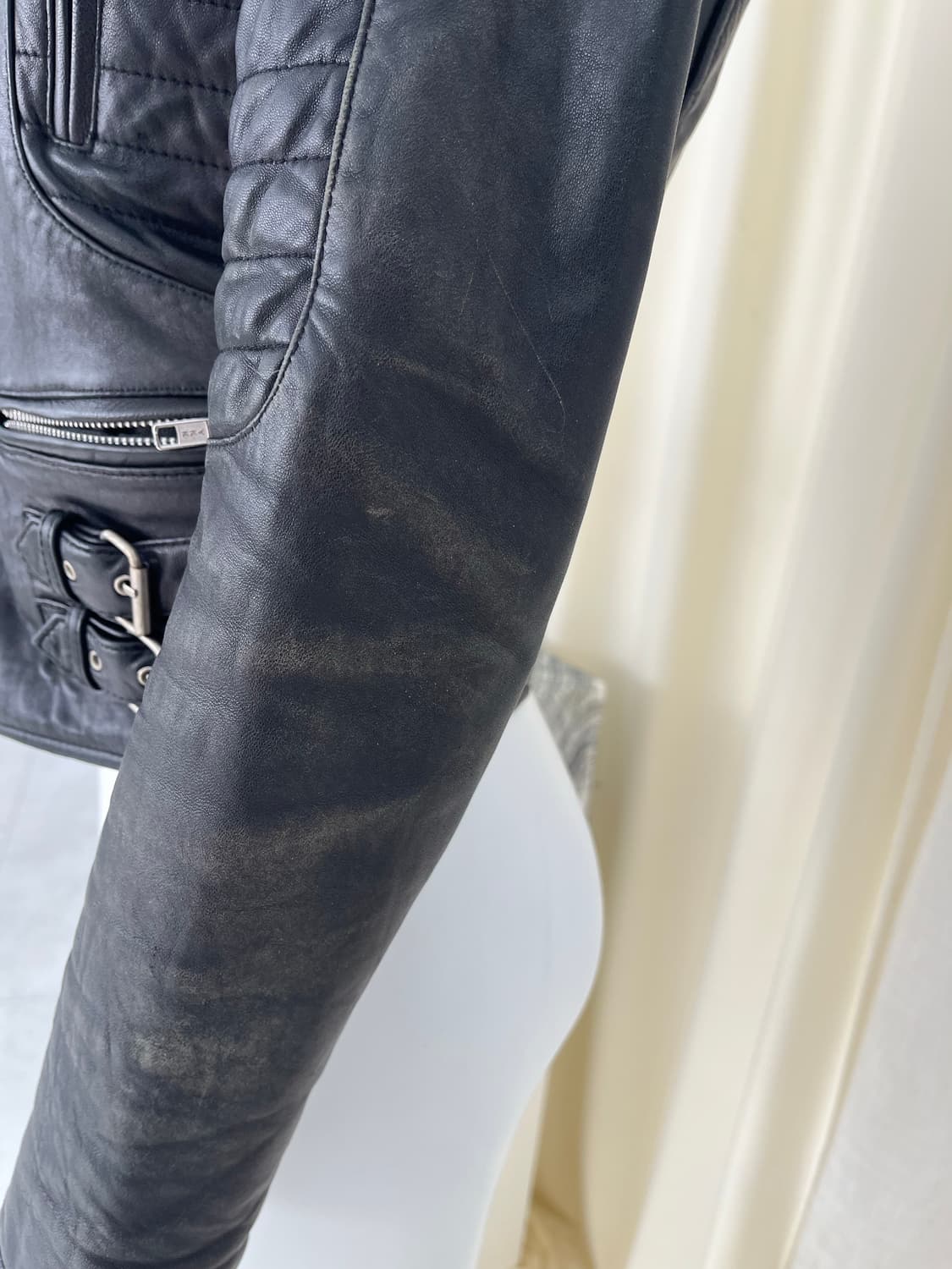 블랙 버클 라이더 자켓 상품이미지7