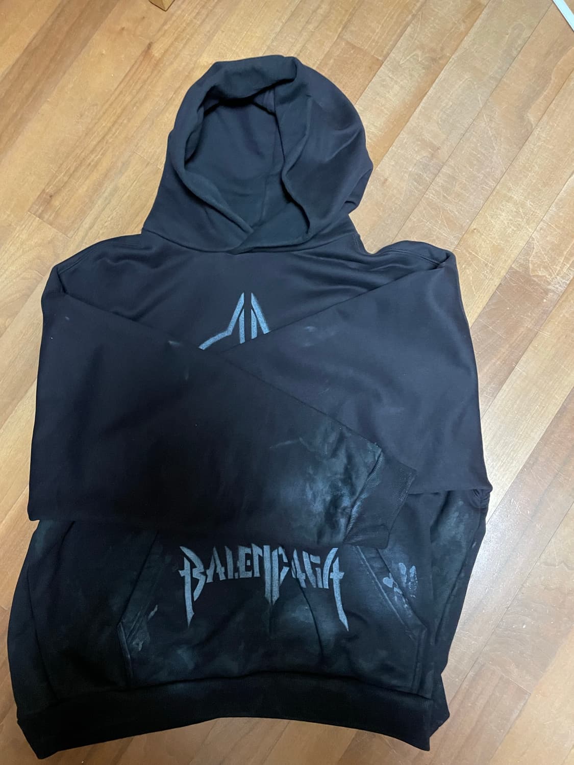 발렌시아가 메탈 BB 스텐실 후드티 L 상품이미지3