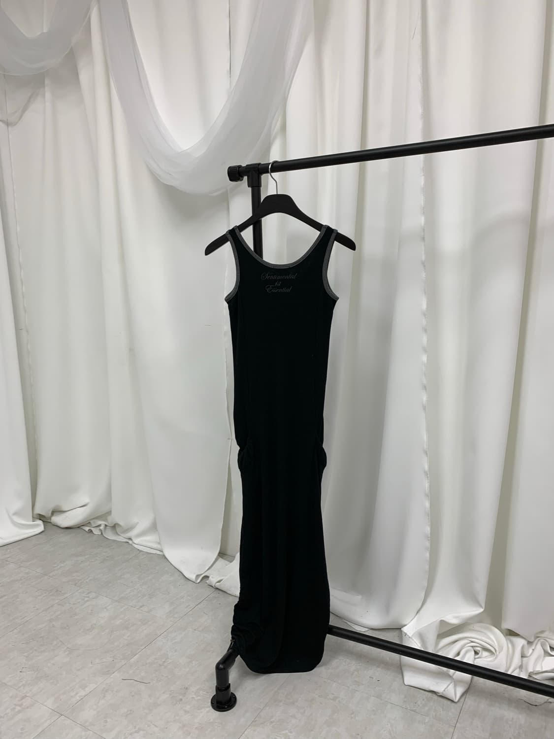 투 포켓 포인트 블랙 펑크 원피스 상품이미지3