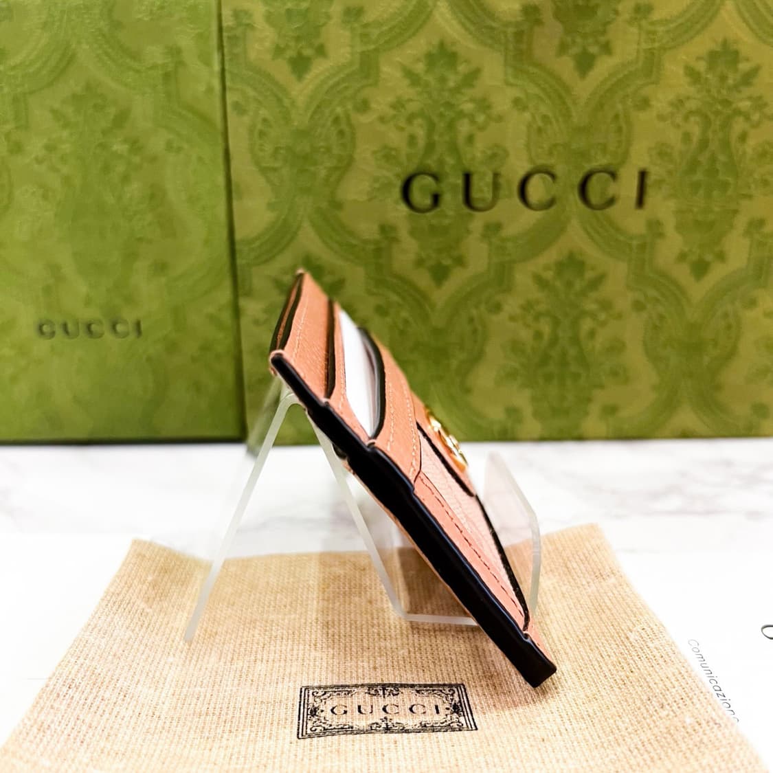 구찌 오피디아 GG 수프림 카드지갑 핑크 상품이미지5