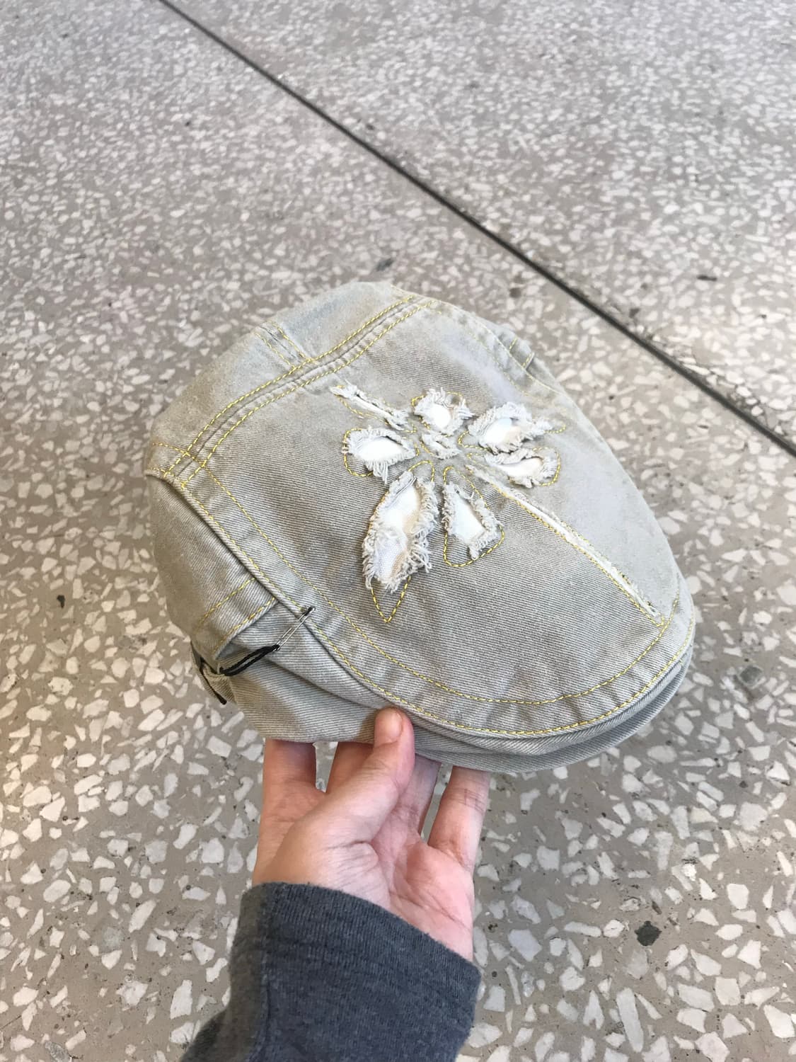 Vintage Denim Flower Flat Cap  상품이미지2