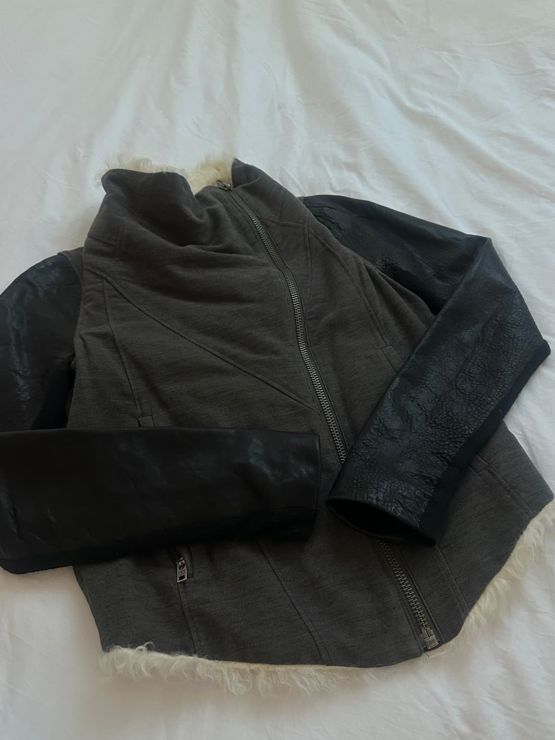 헬무트랭 그레이 램스킨 레더 시어링 퍼 자켓 상품이미지2