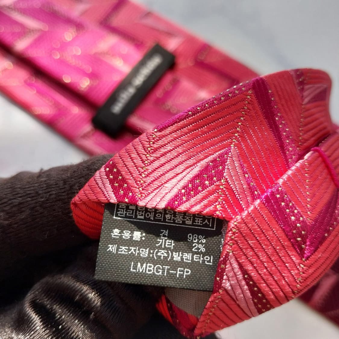 MILA SCHON 밀라숀 핑크 패턴 넥타이 9cm A등급 K2370 상품이미지8