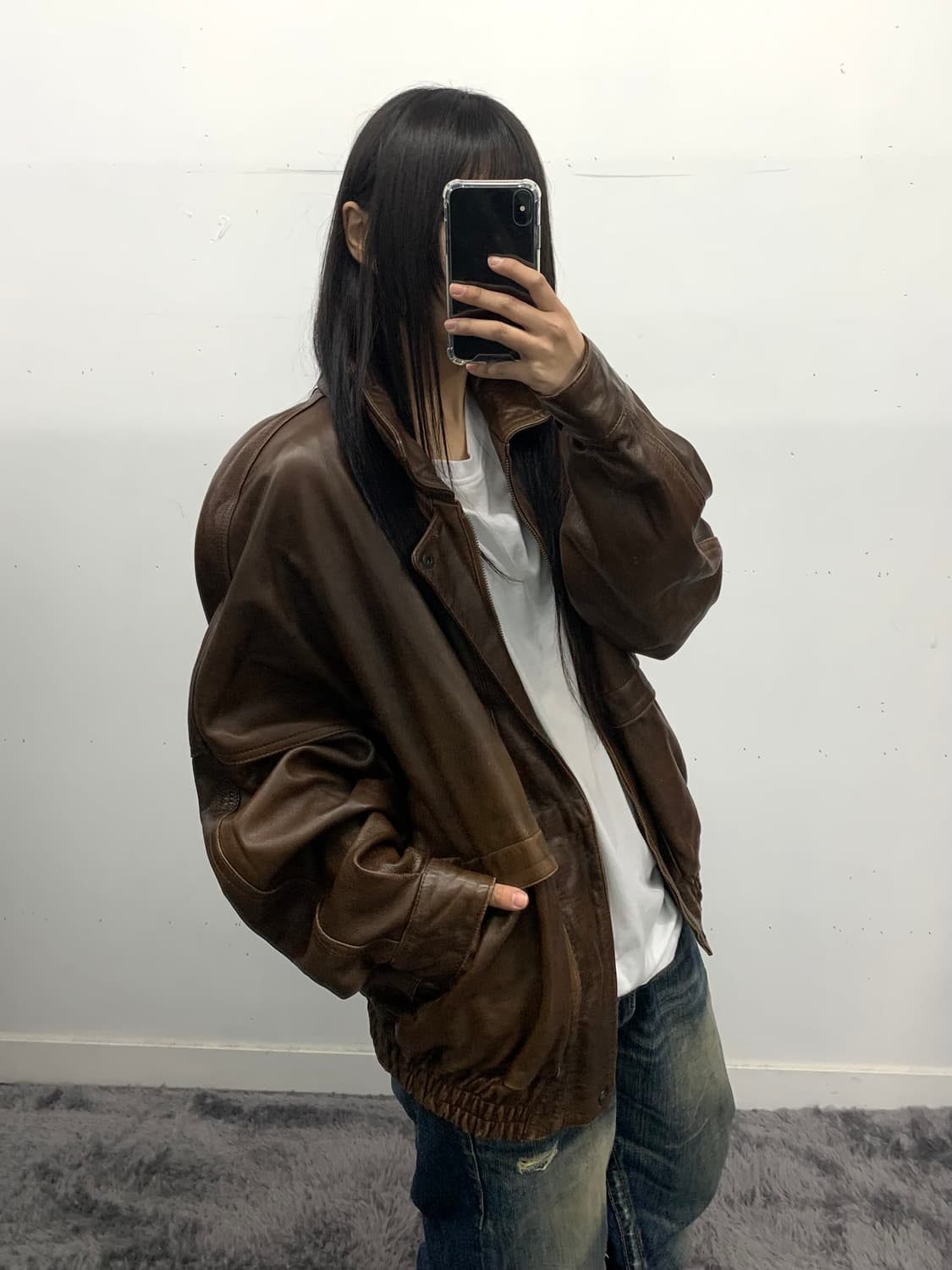 느좋 리얼레더 봄버 상품이미지2