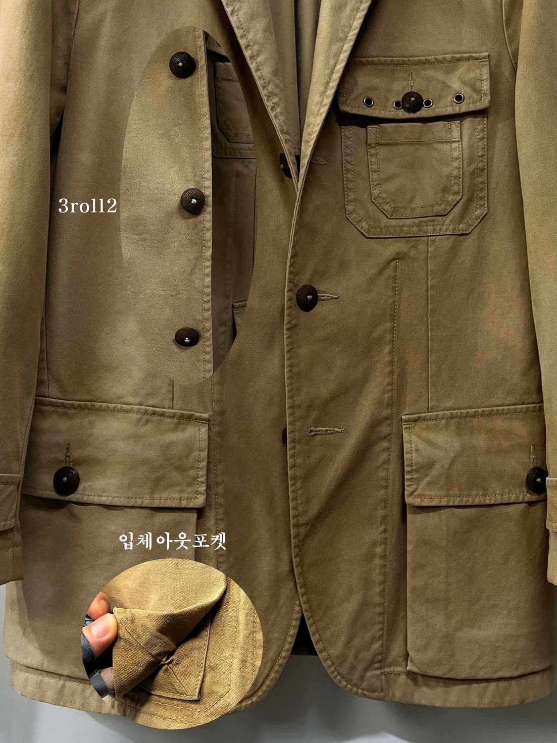 폴로 랄프로렌 탄베이지 친스트랩 페이드 덕캔버스 카코트 헌팅자켓 상품이미지5