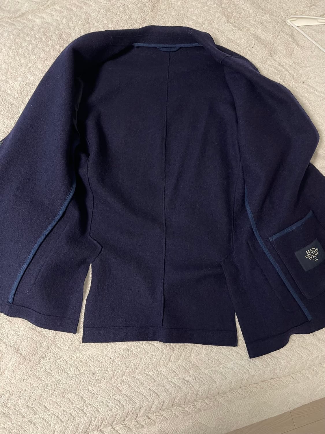 맨온더분 언컨 울 혼방 자켓 네이비 M(100) 상품이미지7