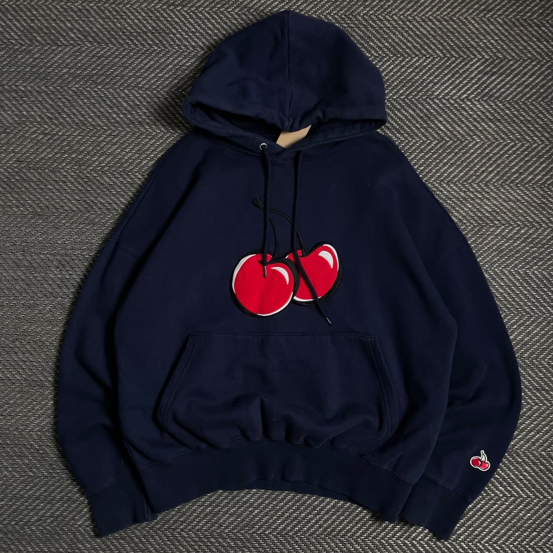키르시 빅 체리 로고 후드 티셔츠 네이비o 4897 상품이미지1