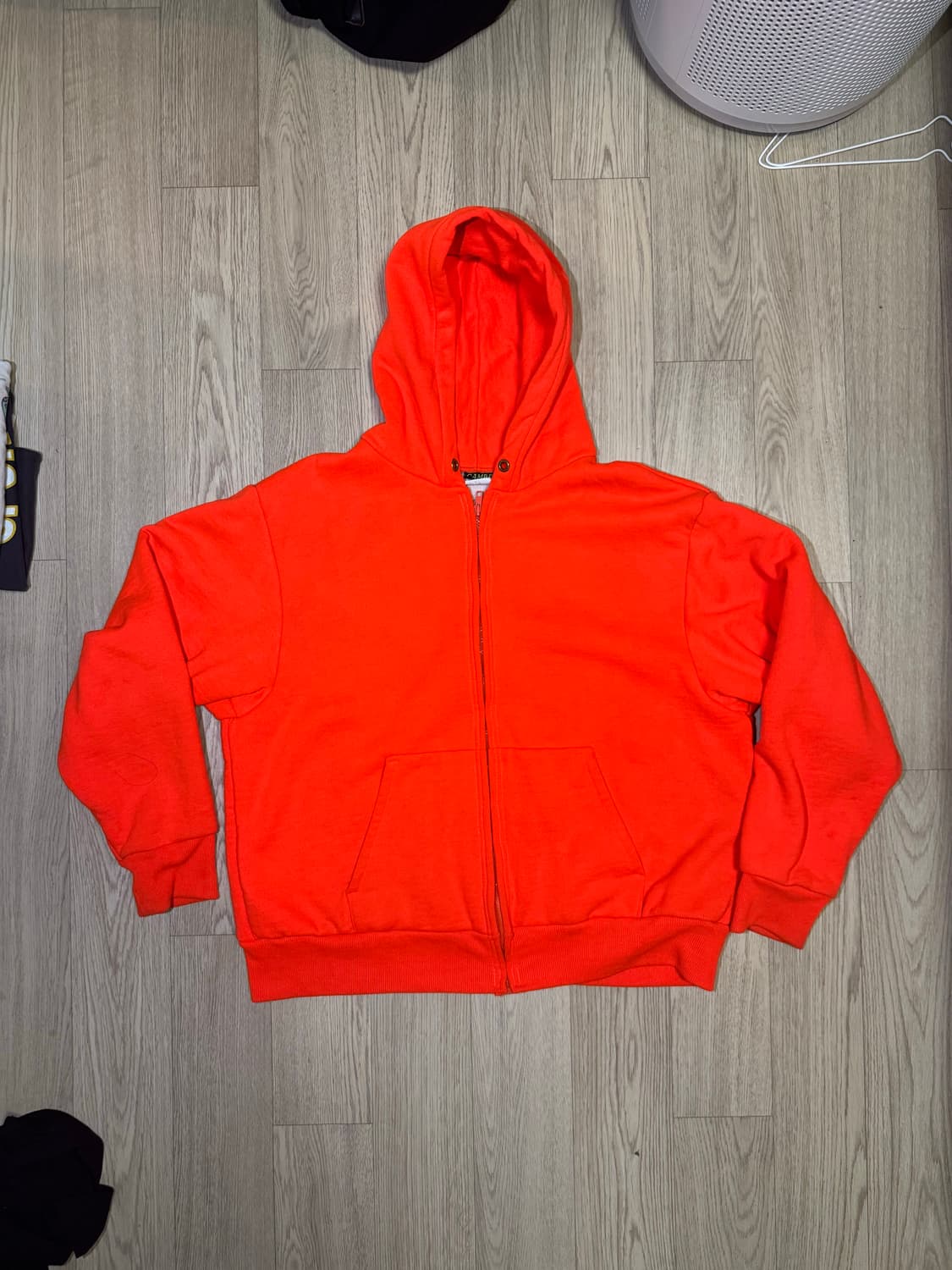 90s made in USA 캠버 헤비웨이트 써멀 와플 후드집업 오렌지 상품이미지1