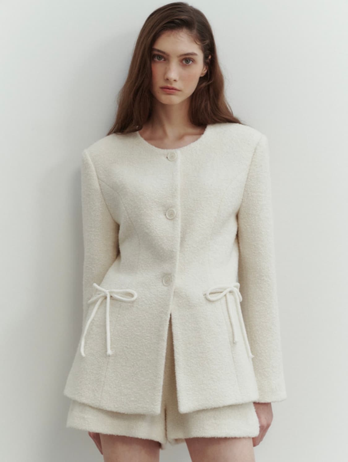 택O) [s] 더티스 포켓 리본 디테일 트위드 자켓 아이보리 상품이미지2