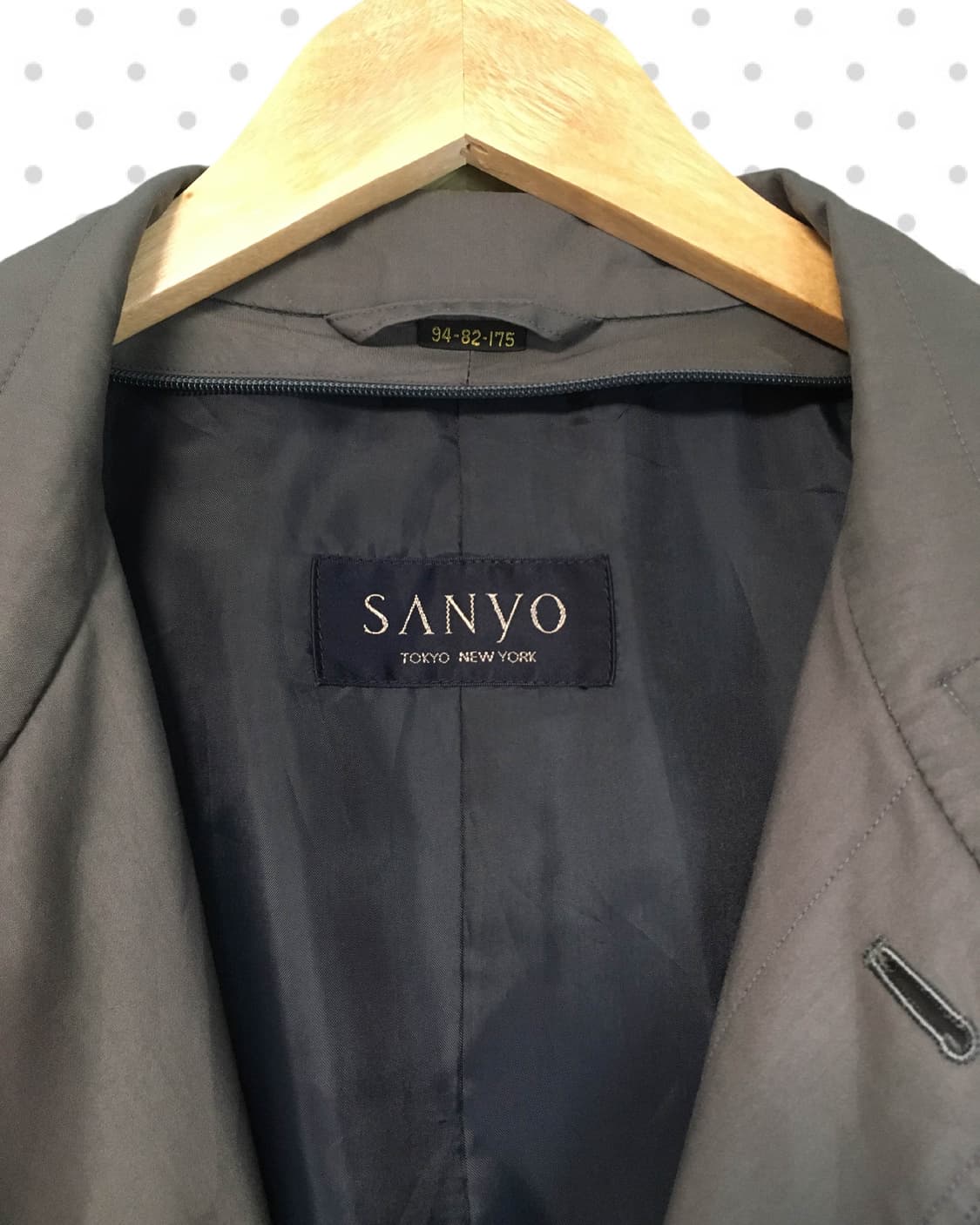 vintage long trench coat charcoal 상품이미지9