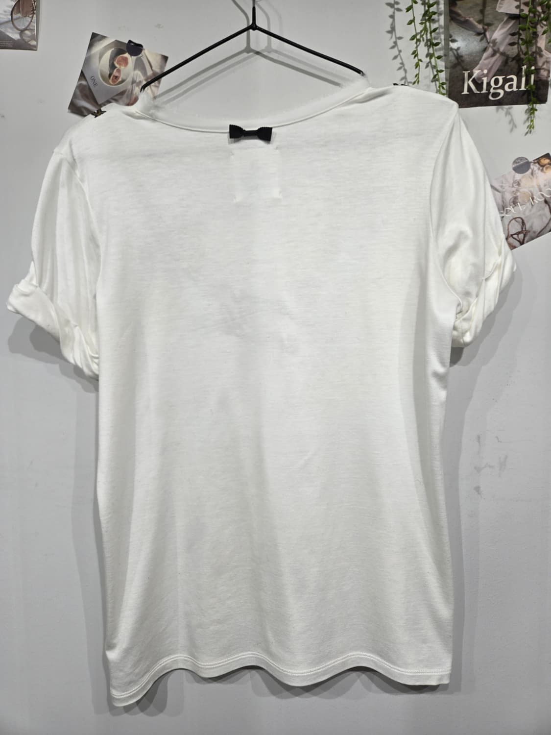 랑방 en Bleu 화이트 리본 티셔츠 상품이미지4