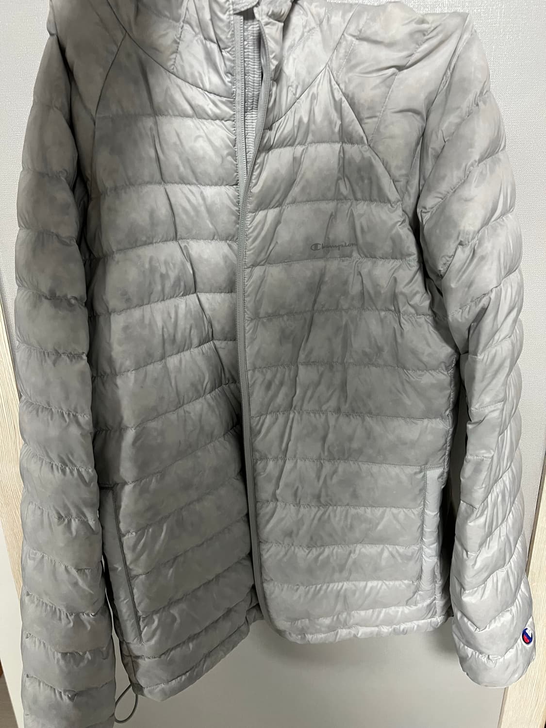 후디드 라이트 다운 재킷 Light Grey 상품이미지1