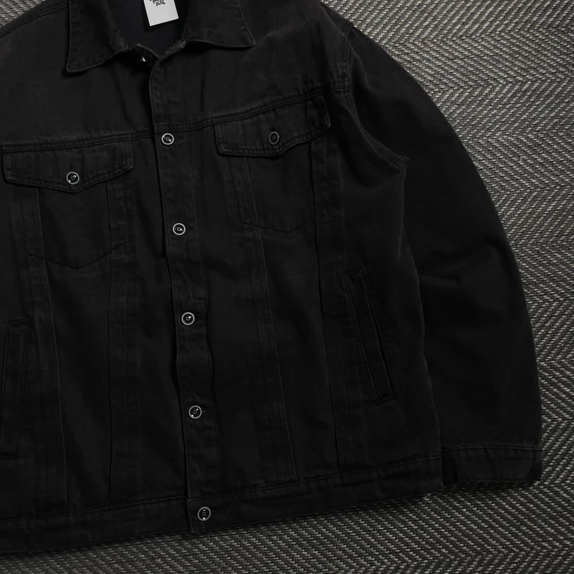 빈티지 흑청 데님 트러커 자켓 o 4323 상품이미지2
