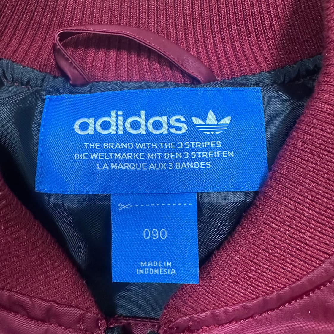 ✨ (바배) 아디다스 빅로고 버건디 봄버 항공 점퍼  상품이미지3