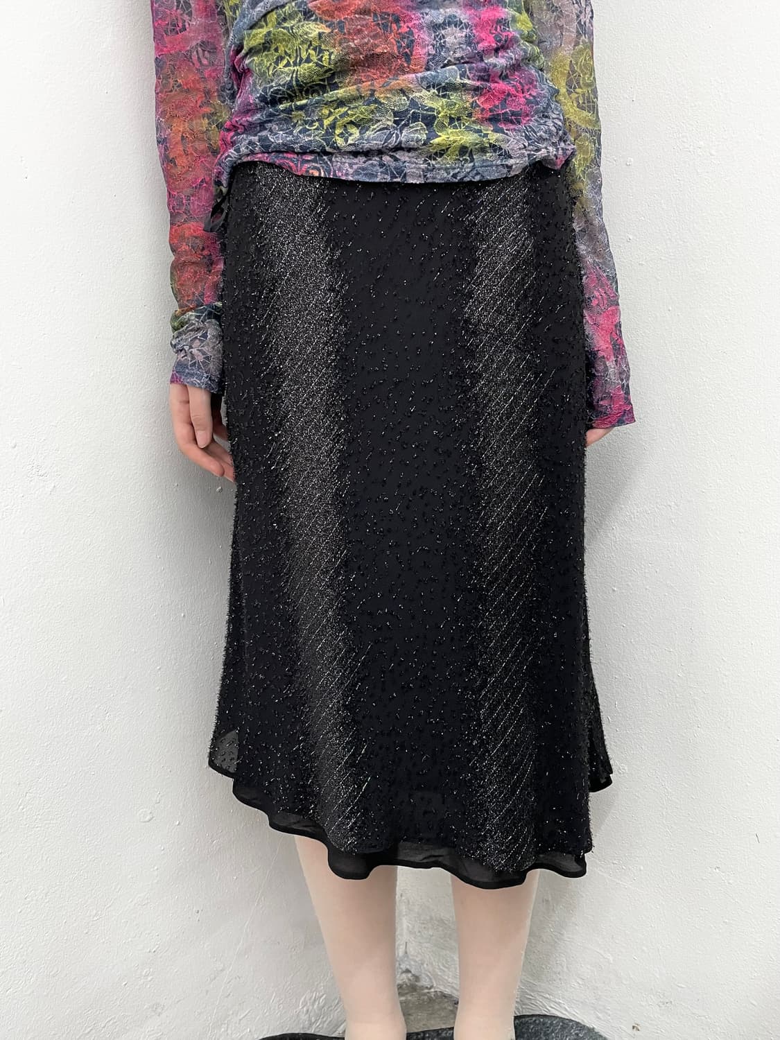 블랙페어리 샤인 프릴 시어 스커트  상품이미지2