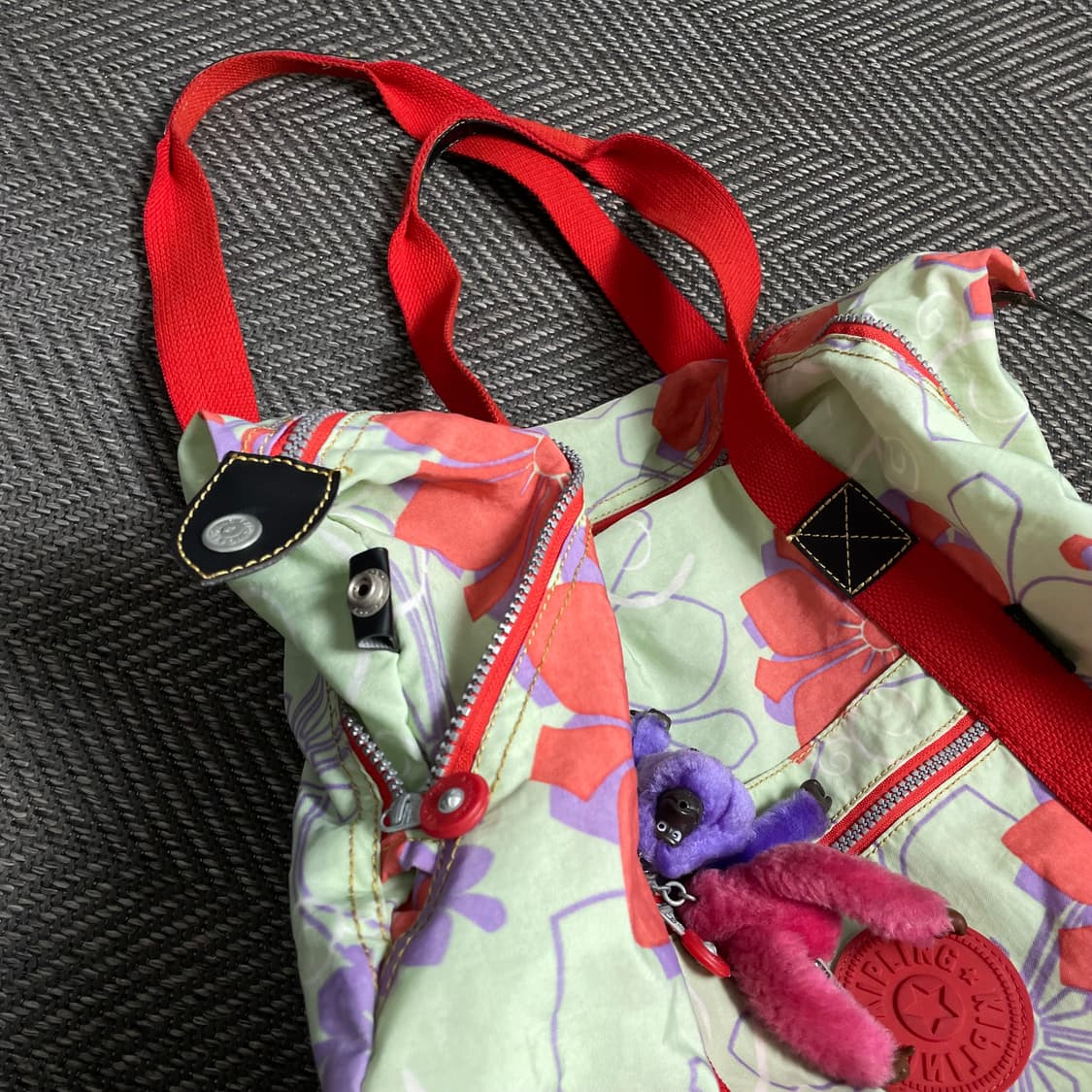 00s 키플링 y2k 더블 키링 플라워 토트백 y 4888 상품이미지4