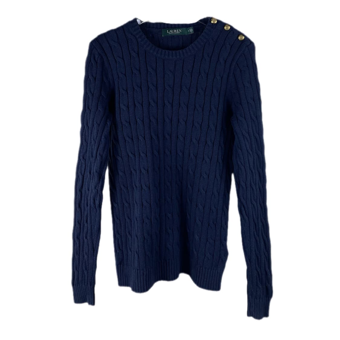 [M] 폴로 랄프로렌 금장 버튼 디테일 케이블 꽈배기 니트 상품이미지1