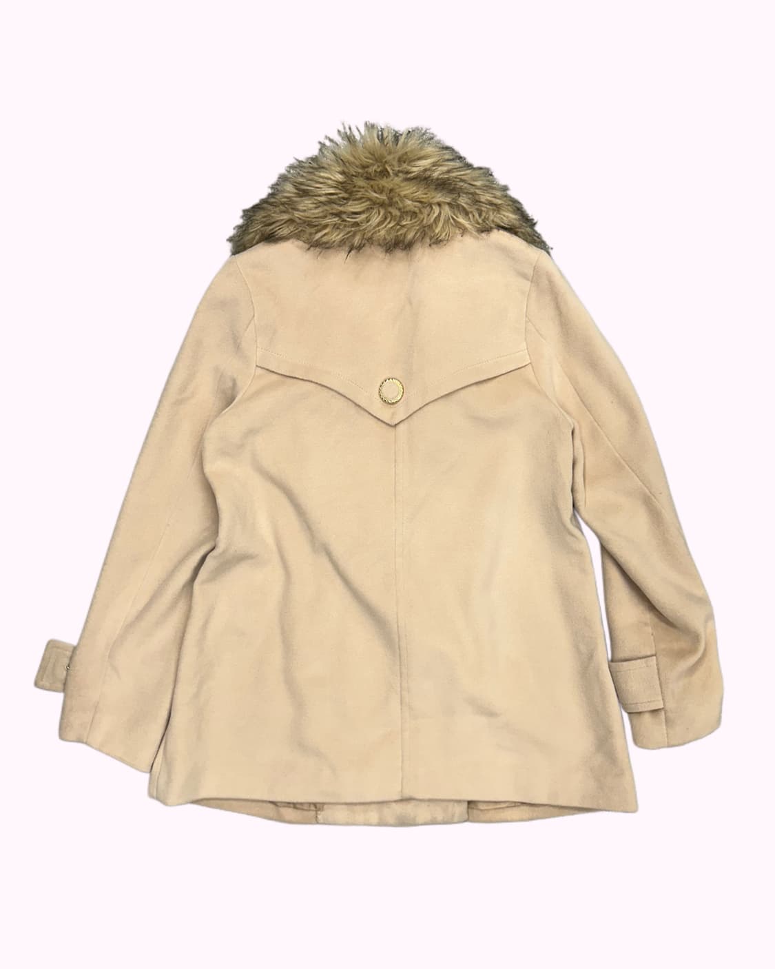 beige fur collar short coat 상품이미지4