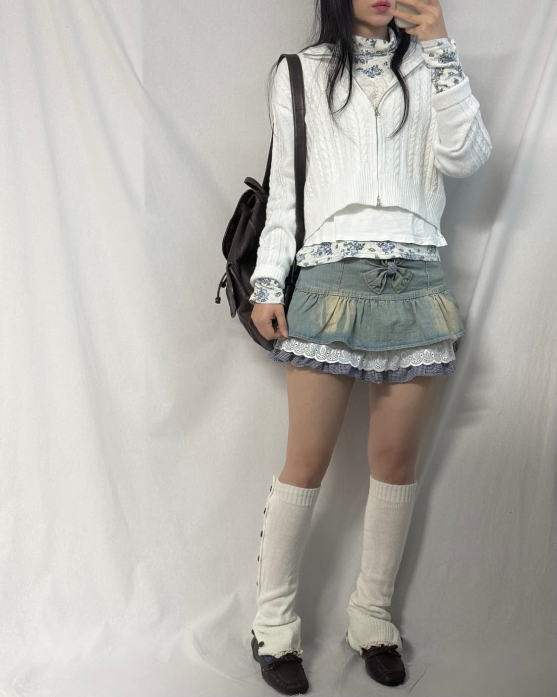 케이블 니트 하이넥 집업 상품이미지8