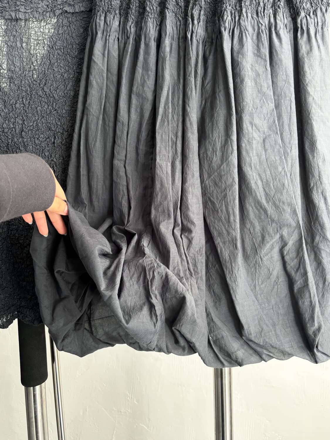 Issey Miyake 이세이미야케 블랙차콜컬러 링클 셋업 상품이미지9