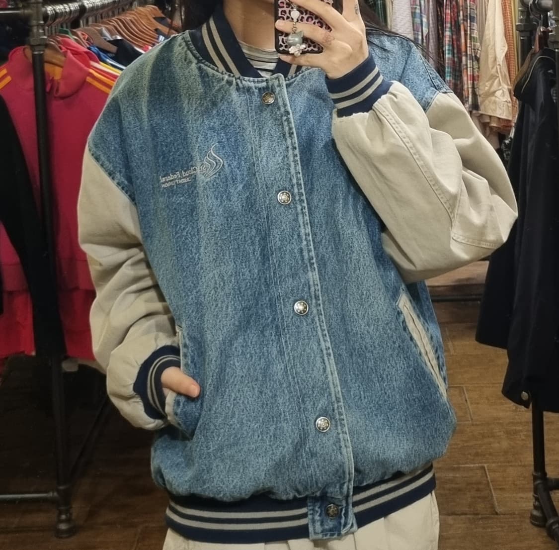 [Hi] vtg 빈티지 데님 바시티 자켓 블루 상품이미지2
