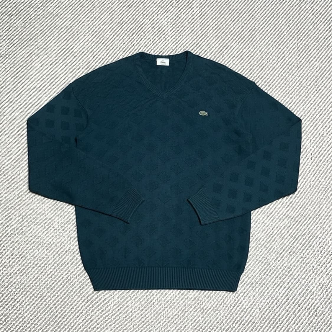 [M] Lacoste 라코스테 패턴 브이넥 니트 상품이미지1