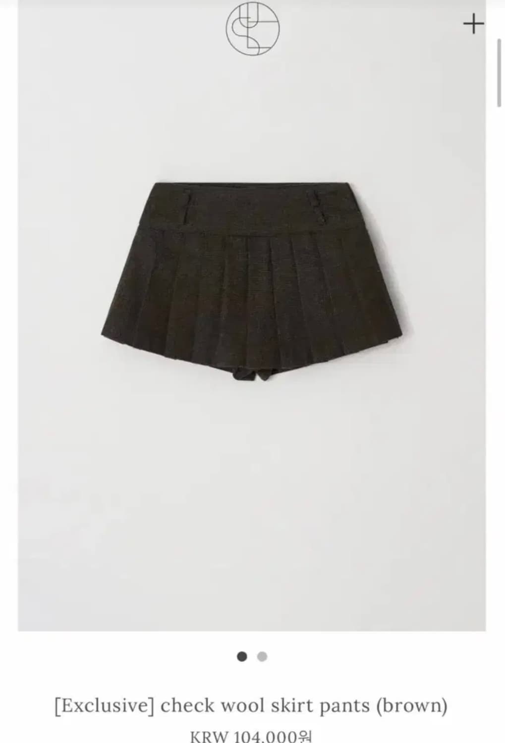 윤슬 윤슬샵 체크 울 스커트팬츠 0 상품이미지1