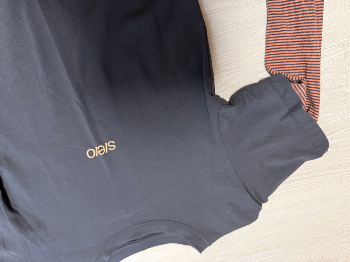 s/e/o STRIPE LAYERED TEE CHARCOAL 상품이미지7