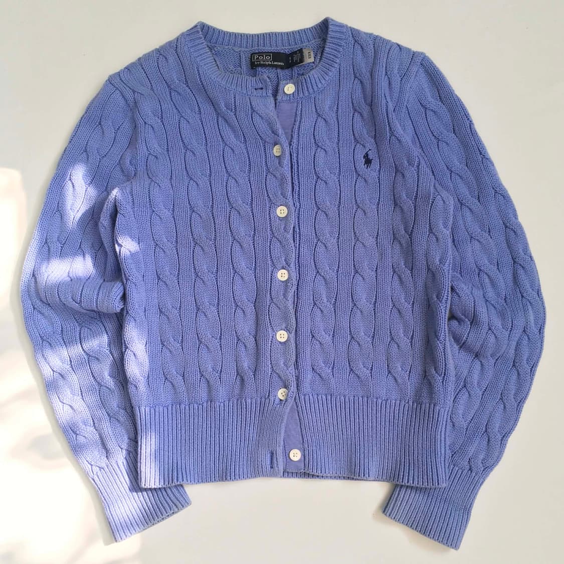 폴로 랄프로렌 신형 큐알택 케이블 걸즈 니트 가디건(S) 상품이미지5
