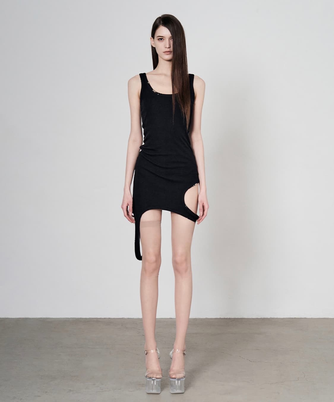 본네 Asymmetric dress (Black) S  상품이미지1