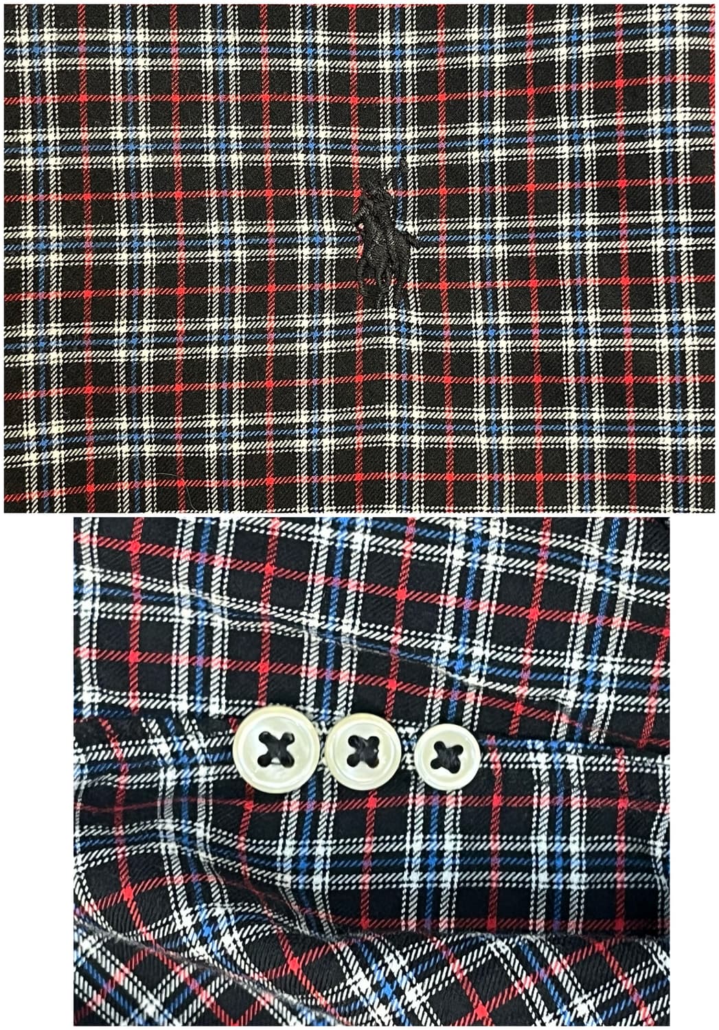 폴로 랄프로렌 슬림핏 체크 셔츠 블랙 S #csz3741 상품이미지4