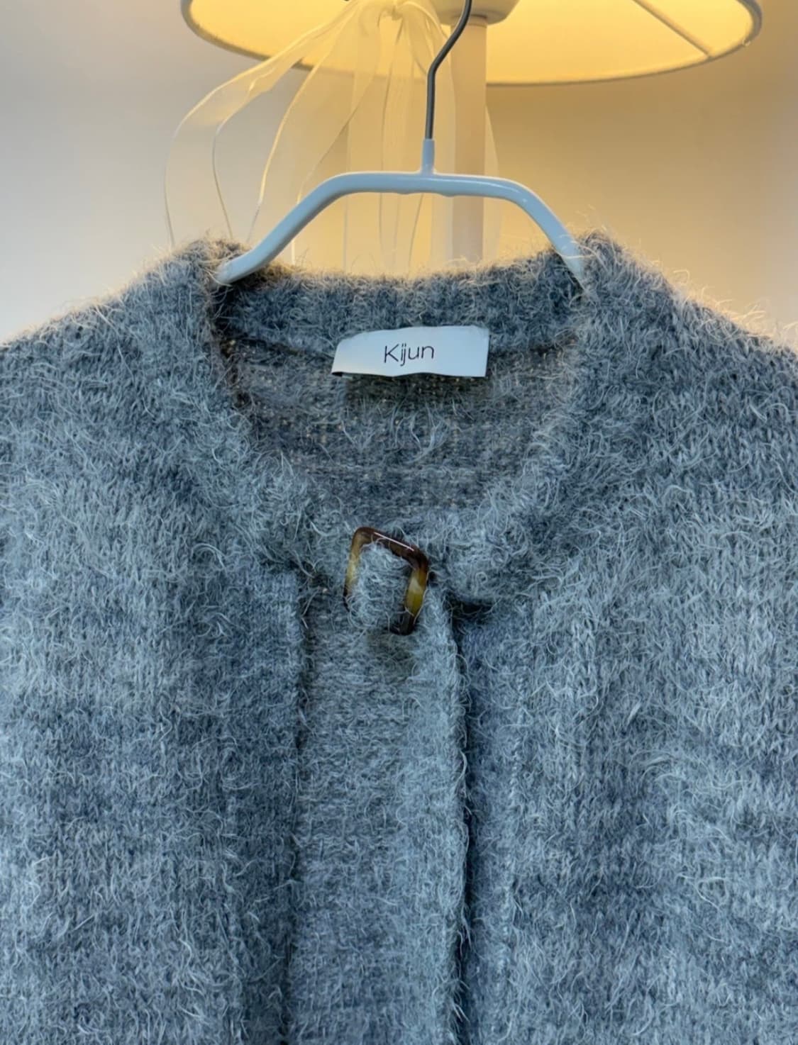 기준 벨티드 벨트 가디건 그레이 S 상품이미지2