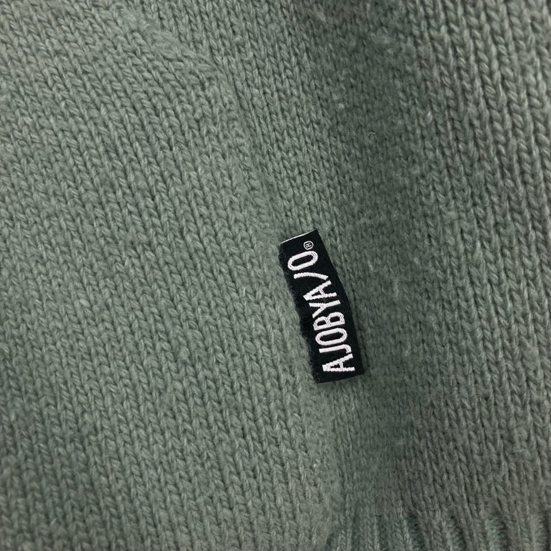 아조바이아조 민트 컬러 스펠아웃 빅로고 니트 후드티 상품이미지3