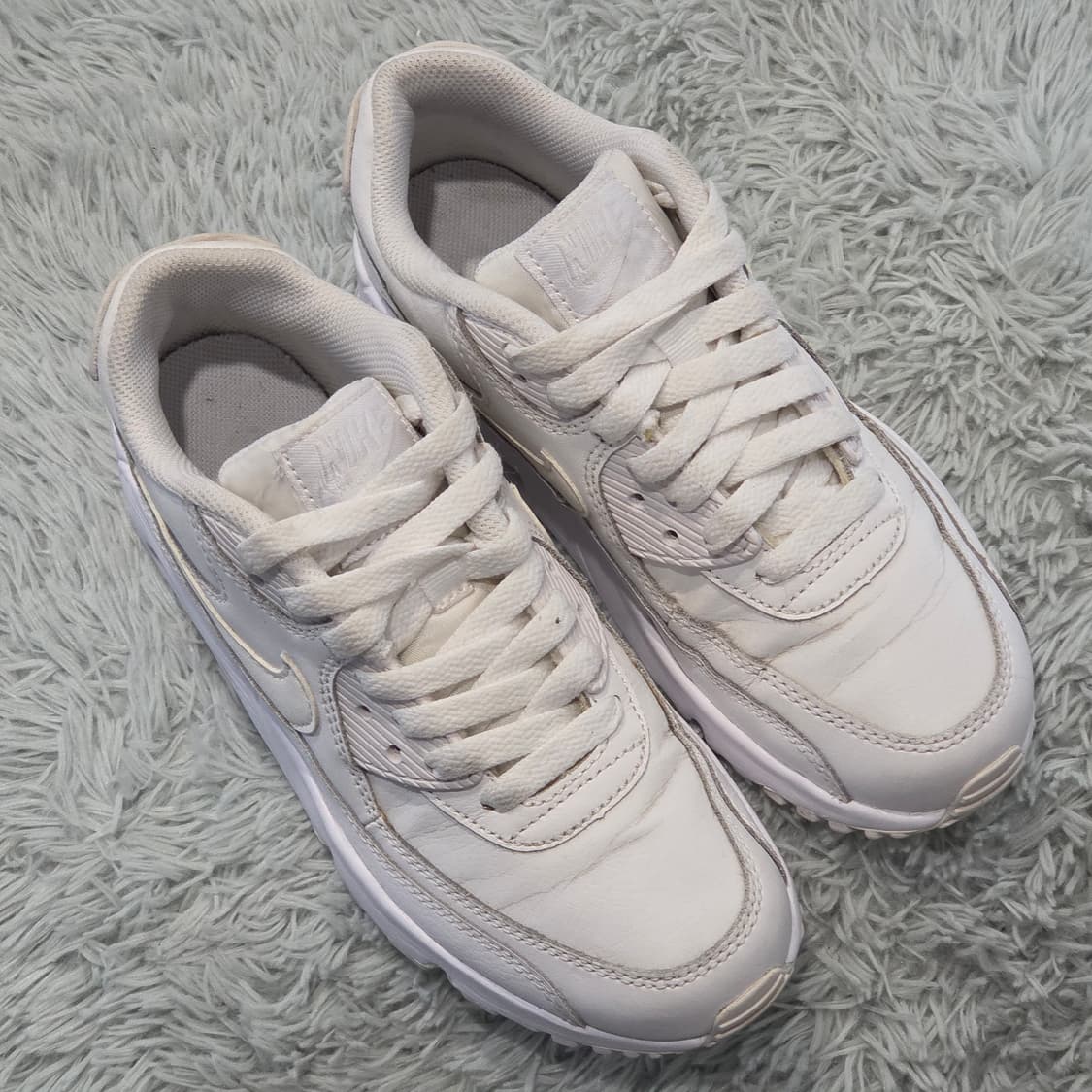 2a-26:나이키 에어맥스 90 화이트 (22.5cm)-상태굿 상품이미지5