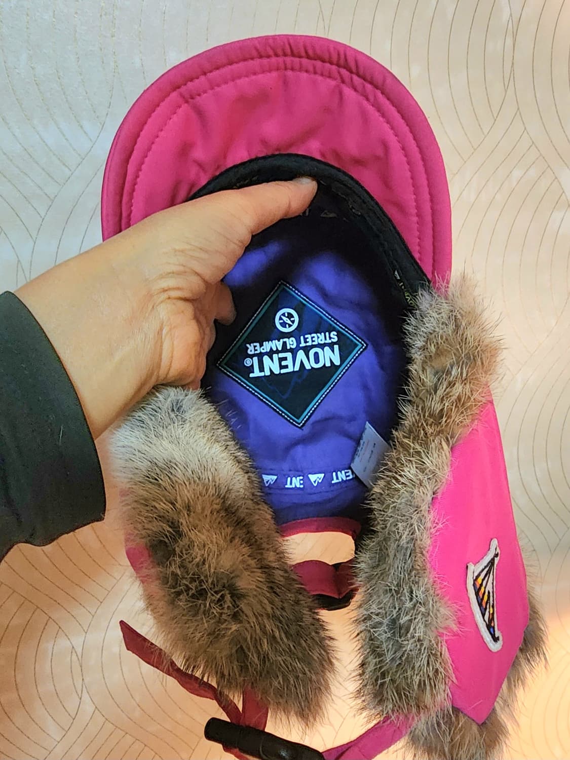 novent 핫핑크 귀돌이 방한모자 상품이미지3