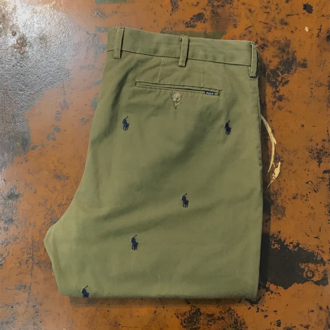 폴로랄프로렌 포니 자수 패턴 카키 치노 팬츠 허리 39 빅사이즈 상품이미지1