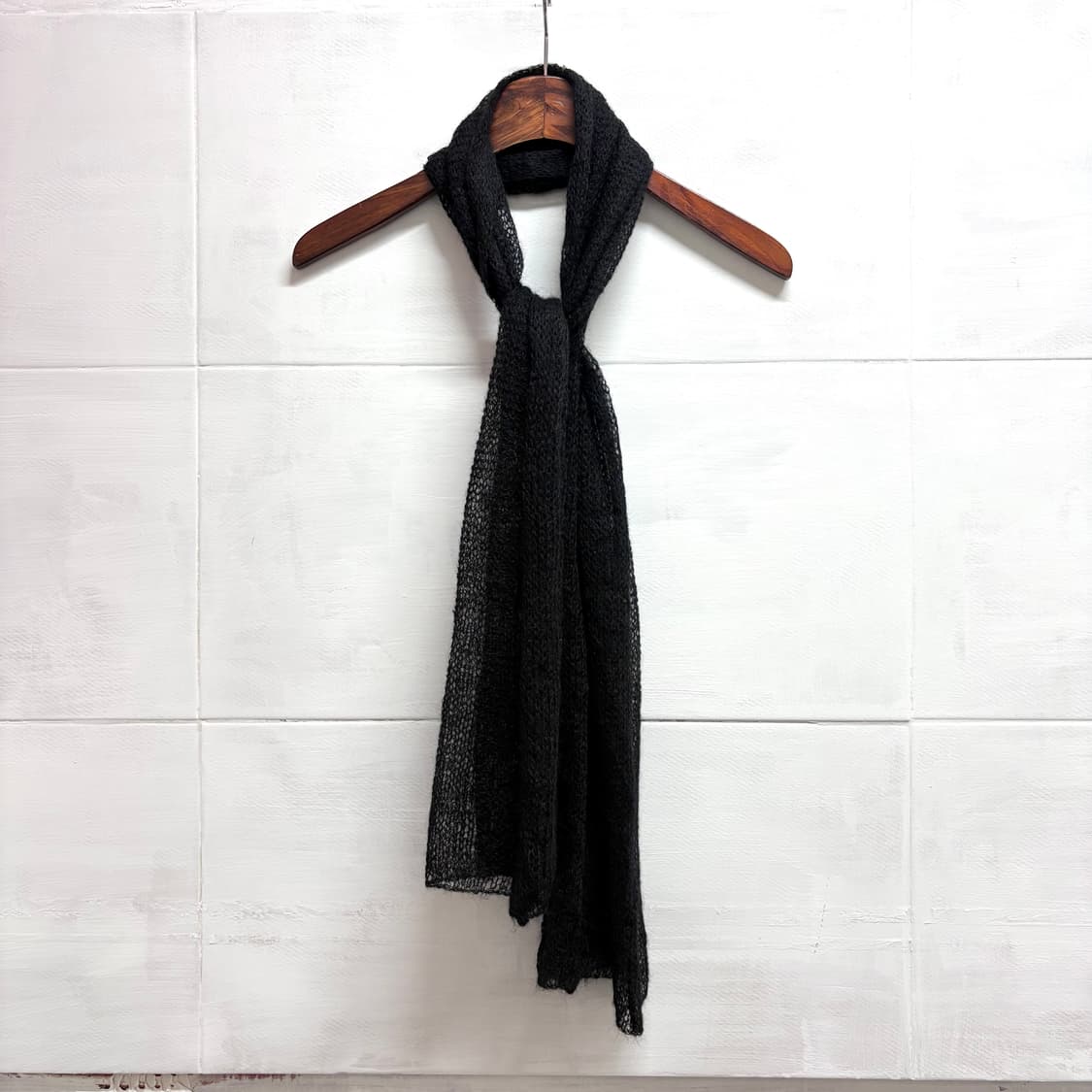 울 사슬 블랙 니트 스카프 머플러 JPN 상품이미지4
