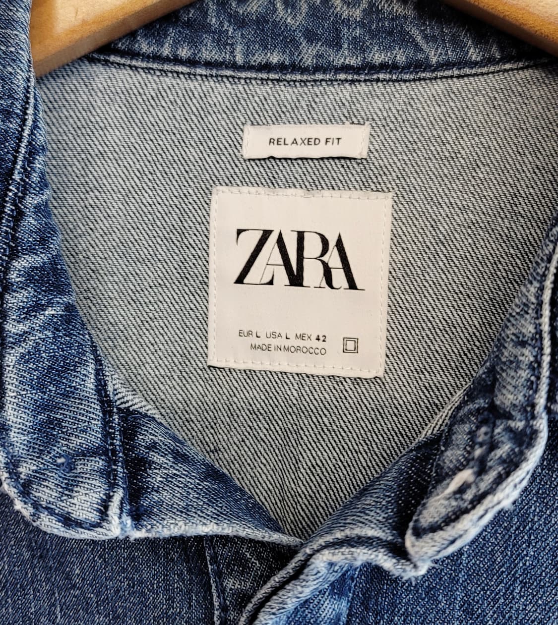 자라(ZARA) 릴렉스드핏 리얼 헤비데님 셔츠형자켓(셔켓) 판매 상품이미지5