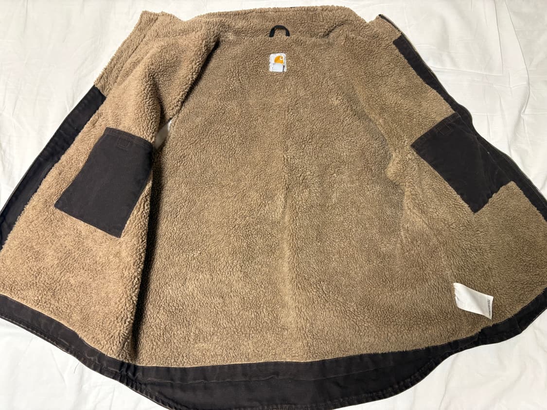 칼하트 덕 쉘파 라인드 베스트 L size 다크 브라운 상품이미지3