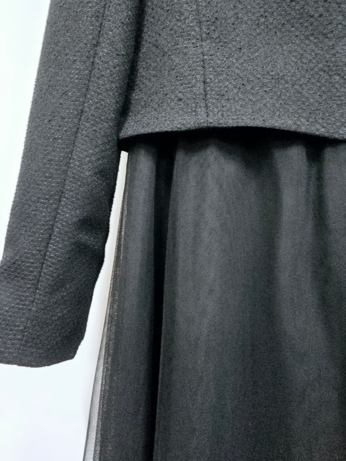 샤틴 트위드원피스 트위드 샤스커트 배색 벨티드원피스 상품이미지7