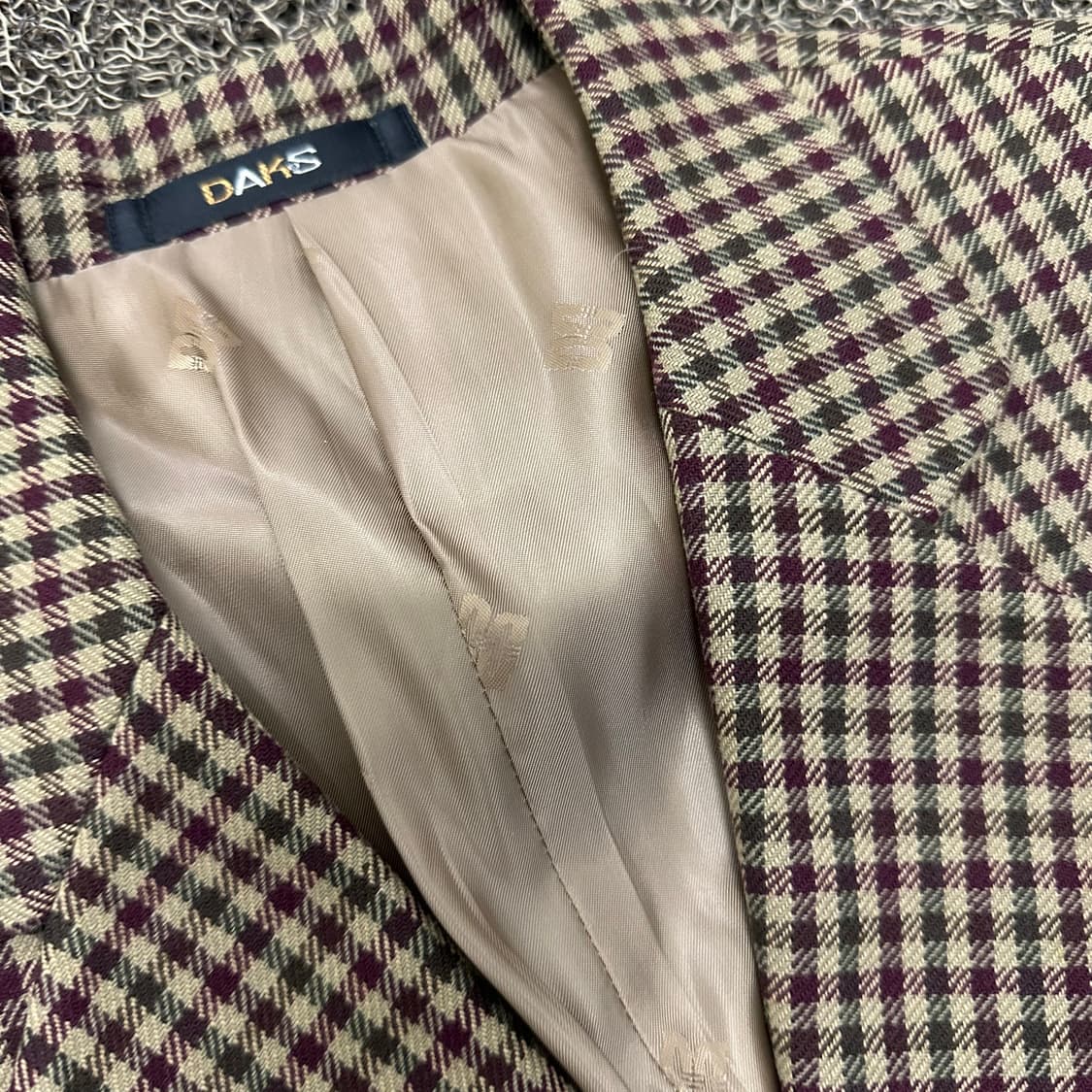 DAKS 닥스 여성 캐시미어 체크 정장 자켓 90사이즈 상품이미지3