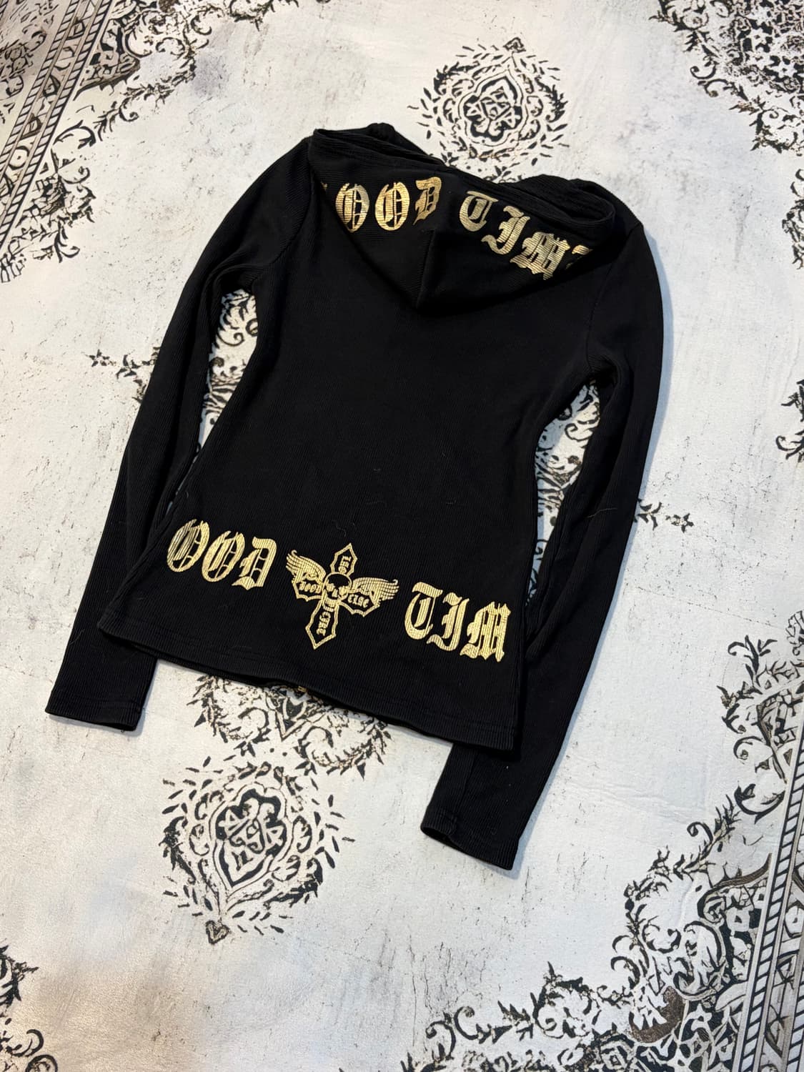 Y2K Punk gold Layered hoodie-zip up 상품이미지10