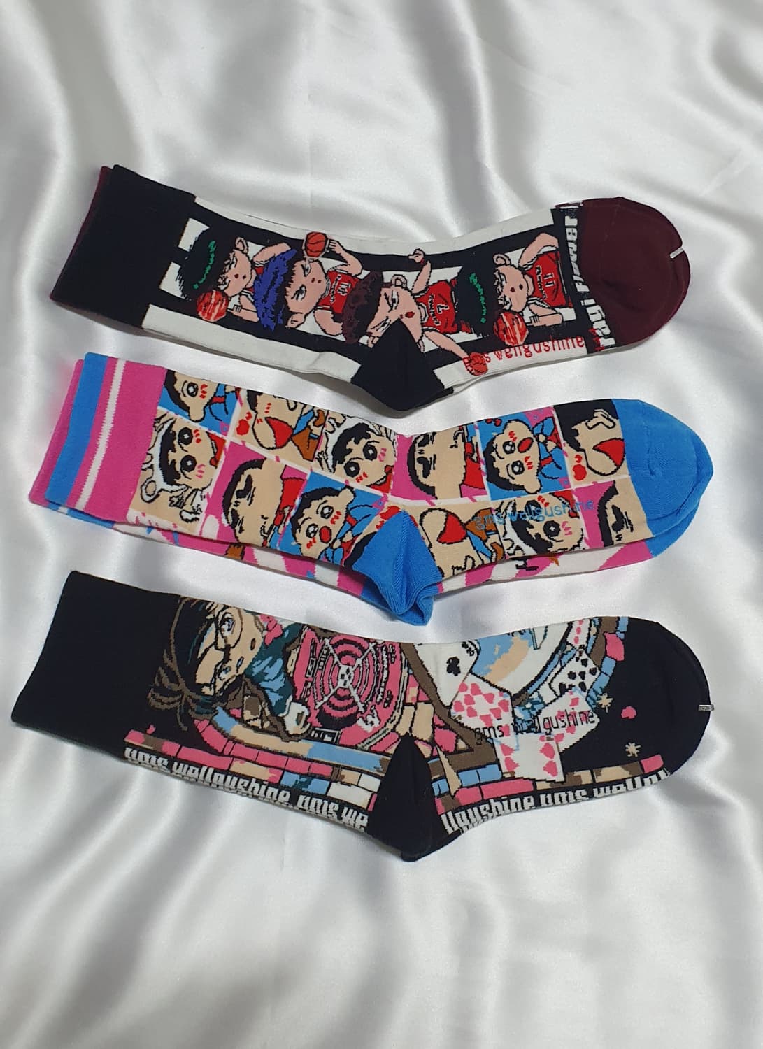 핑크블루 레드와인  농구 귀요미 양말 상품이미지5